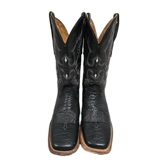 Alfa Western Leather Cowboy Boots Black Men’s Size 28 EE/ US 10 / FITS 9 READ - Picture 3 of 11